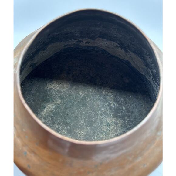 Primitive Farmhouse Copper Tea Kettle With Brass Goose Neck Spout As Is Patina - Picture 7 of 10